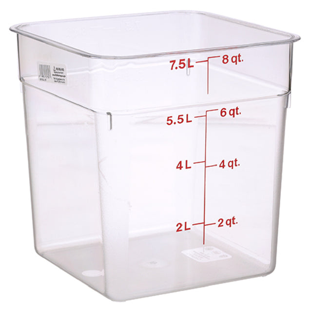 Cambro CAM8SFSCW135 Container Sq Clear 8qt