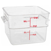 Cambro 12SFSCW135 Container Sq Clear 12qt