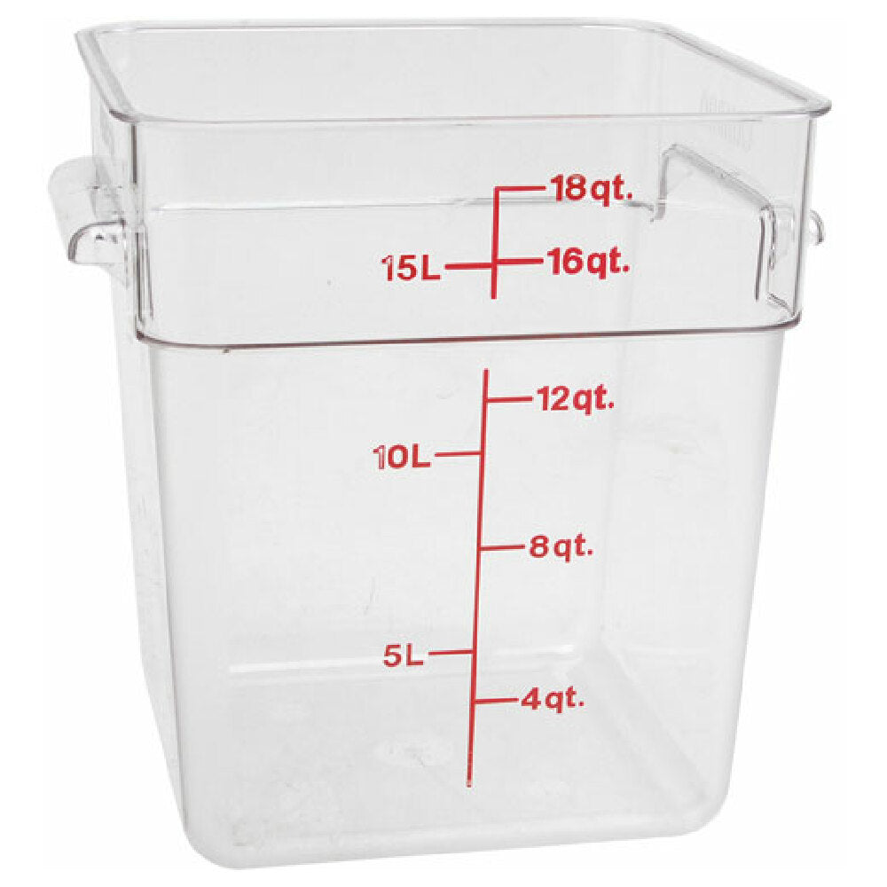 Cambro CAM18SFSCW135 Container Sq Clear 18qt