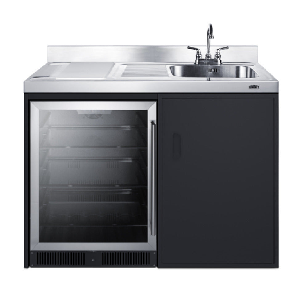 Summit CK48NCSINKR - All-in-one Kitchenette, 48" Wide, Right Door Swing Cabinet