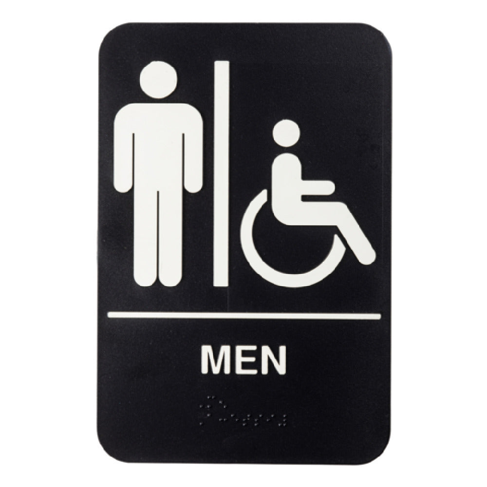 TableCraft Products 11674 - Sign, "Men/Accessible", 6"W X 1/8"D X 9"H