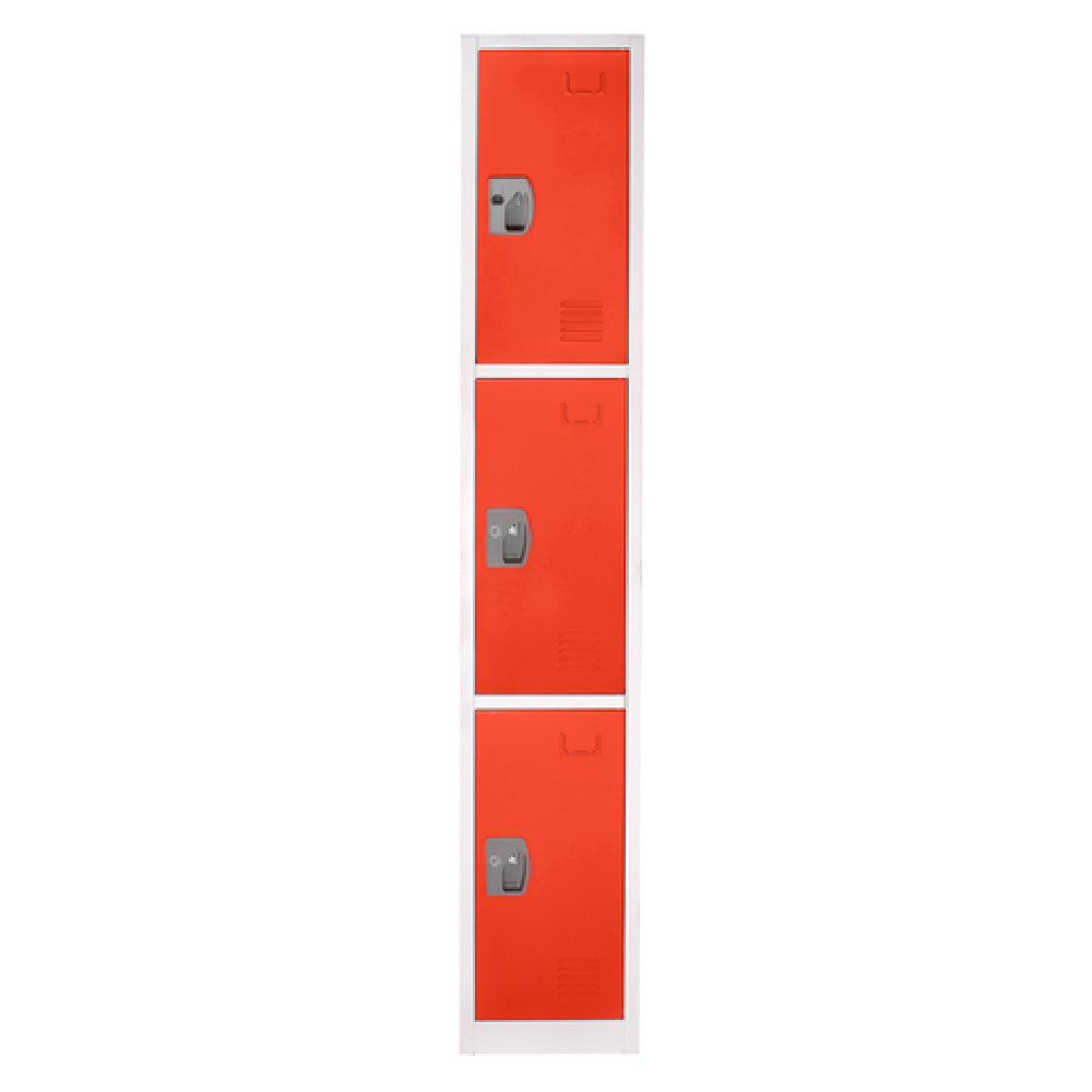 Alpine Industries ADI629-203-RED Storage Locker 72" H X 12" W Triple-compartment