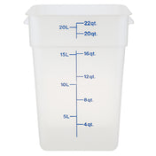 Cambro 22SFSPP190 Container Sq 22qt Semi Clr