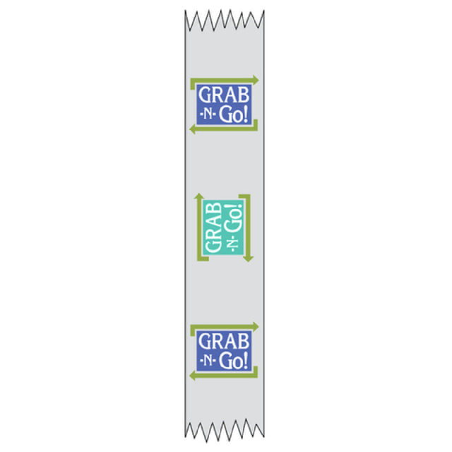 Hubert 10122 - Merchandising Food Tape, "Grab & Go" With Arrows Design, 1" X 500' Roll