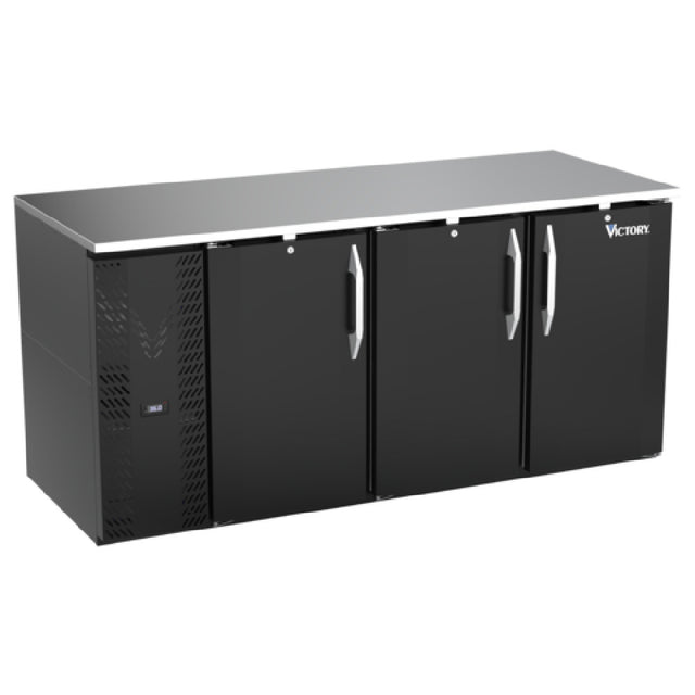 Victory VBB72HC-B - Back Bar Refrigerator, Three-section, 72"W X 30-1/8"D X 34"H