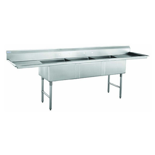 Hubert 29N-059 - Kratos® 3 Compartment Sink, 117"W X 29"D X 43.75"H, 16 Ga