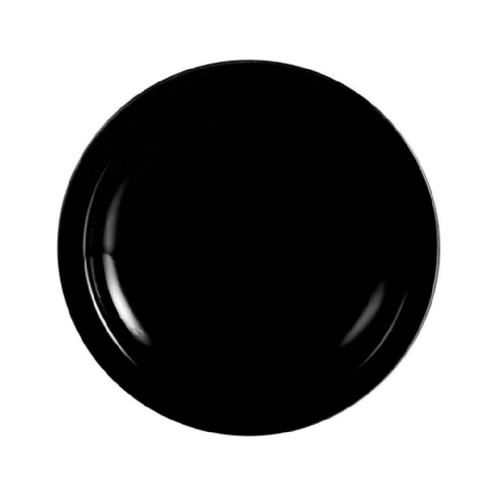 CAC China L-6NR-BLK Las Vegas Plate 6-1/2" Dia. X 3/4"H Round