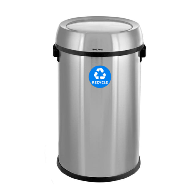 Alpine Industries ALP470-65L-1-R Recycling Receptacle 17 Gallon (65 Liter) 16-1/2"W X 15-70"D X 27-1/10"H
