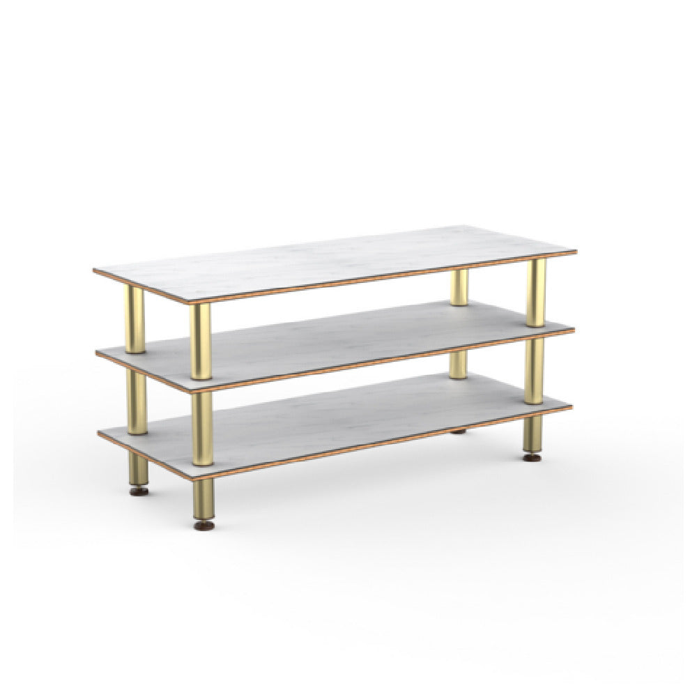 Steelite MGCMLX01CBXF - Modular Classic Large Unit White Carrera Brushed Brass Heavy Duty Casters