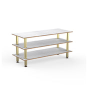 Steelite MGCMLX01CBXF - Modular Classic Large Unit White Carrera Brushed Brass Heavy Duty Casters