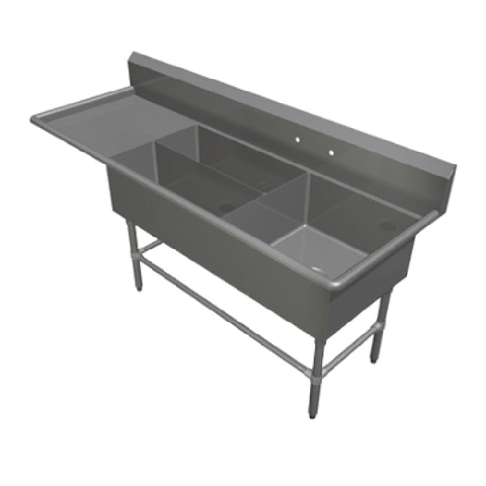 John Boos 43PBPS3224-1D24L Pro-Bowl Platter Sink 3-compartment 84-3/16"W X 29-1/2"D X 43"H Overall Size