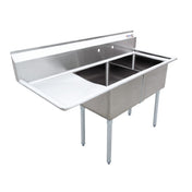 Omcan 25267 (25267) Pot Sink (2) 21" Front To Back X 18" Wide X 14" Deep Bowls