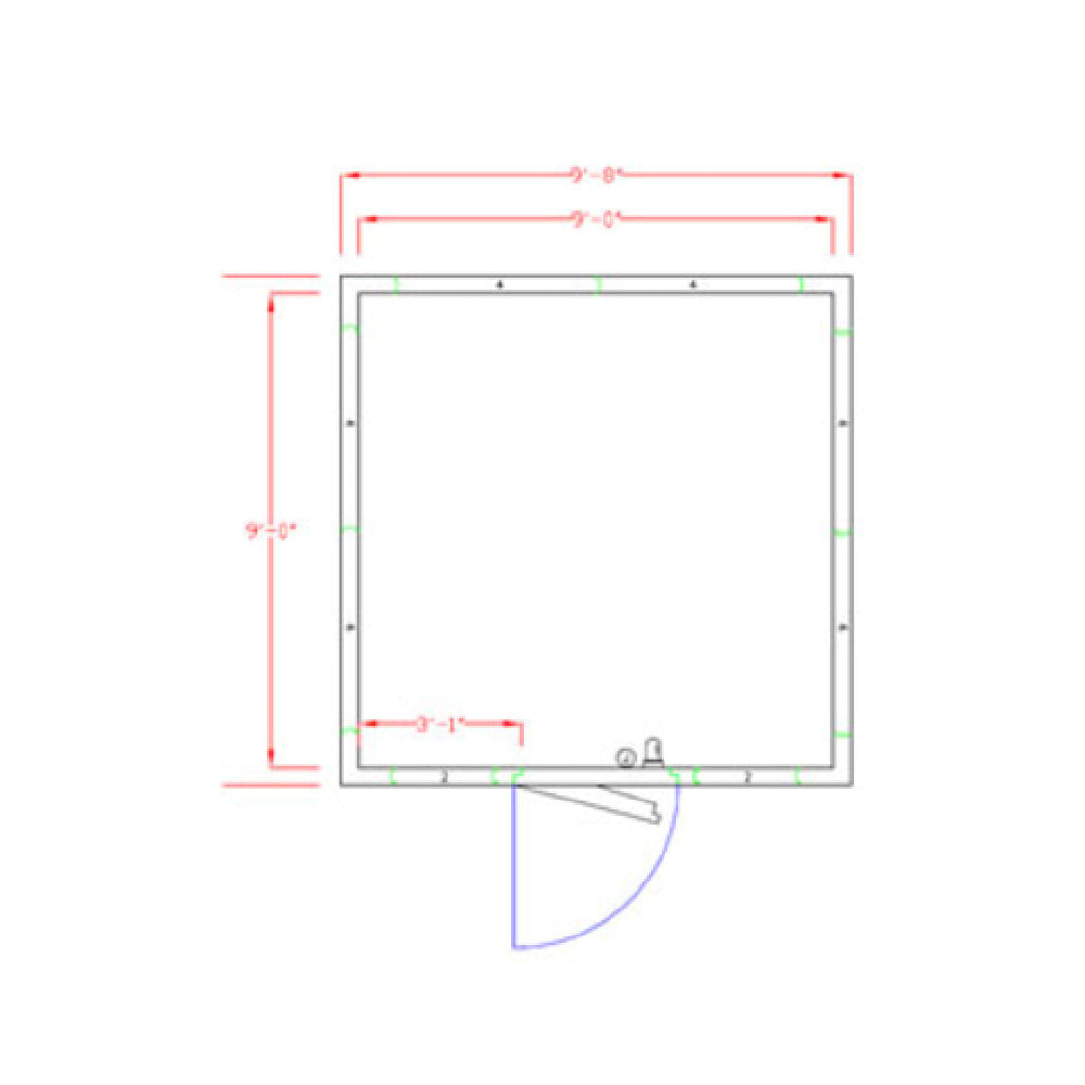American Panel 10X10F-O Walk-In Freezer 7'-6" H X 9'-8" W X 9'-8" D Outdoor