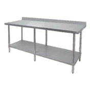 GSW USA WT-PB3072W Premium Work Table 72"W X 30"D X 35"H 16 Gauge Stainless Steel Sound Deadened Top With 4" Backsplash