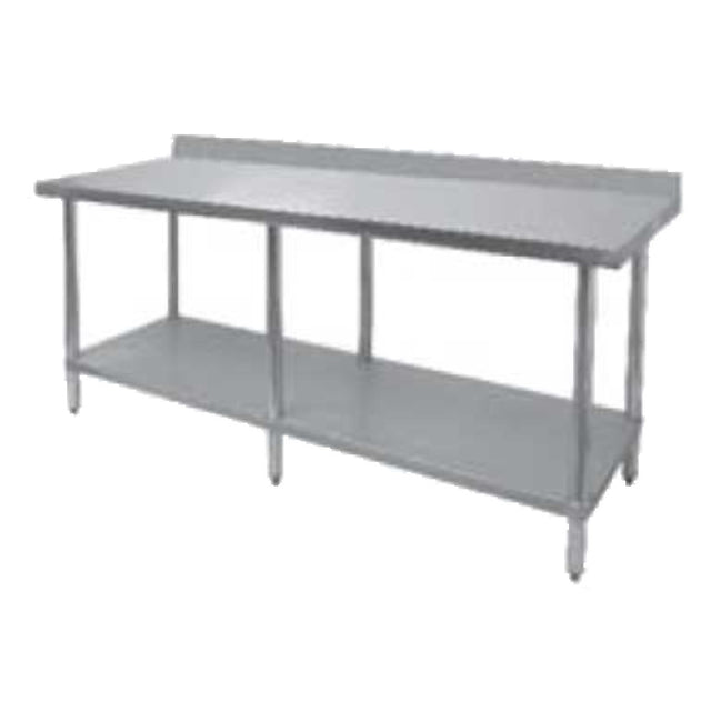 GSW USA WT-PB3072W Premium Work Table 72"W X 30"D X 35"H 16 Gauge Stainless Steel Sound Deadened Top With 4" Backsplash