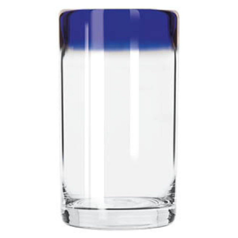 Libbey 92303 Cooler Glass 16 Oz. With Cobalt Blue Rim