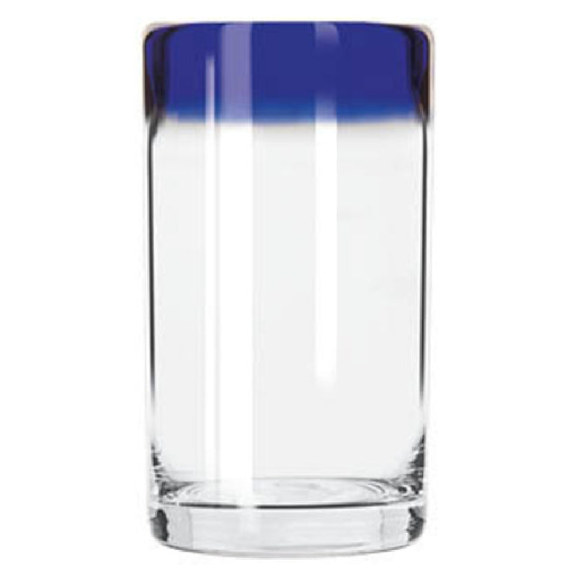 Libbey 92303 Cooler Glass 16 Oz. With Cobalt Blue Rim