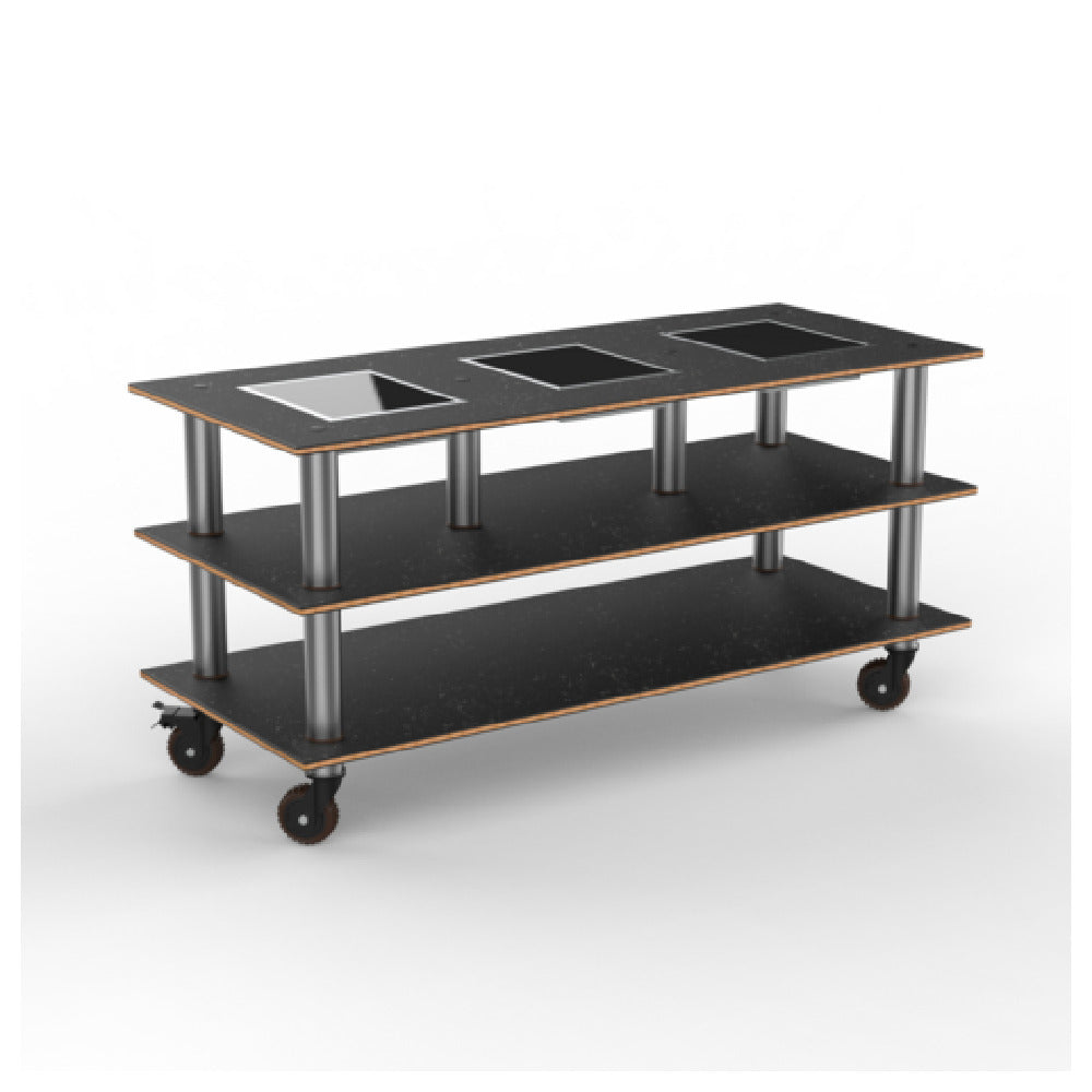 Steelite MGCMLD07MSXH - Modular Triple Warming Unit Marble Brushed Stainless Steel