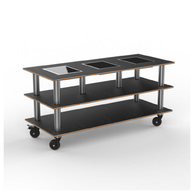 Steelite MGCMLD07MSXH - Modular Triple Warming Unit Marble Brushed Stainless Steel