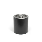 FOH RIB063BKL21 2qt Round London Ice Bucket Black With Brushed Stainless Lid