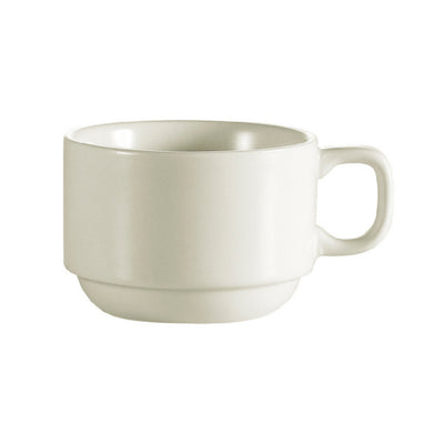 CAC China Rolled Edge Stoneware Stacking Cup 7 oz. - 3 doz - REC-23