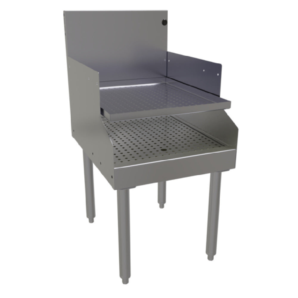 Glastender RDBA-18S Recessed Drainboard Free Standing 18"W X 24"D (depth To Match 19" Deep Units With Single Speed Rail)