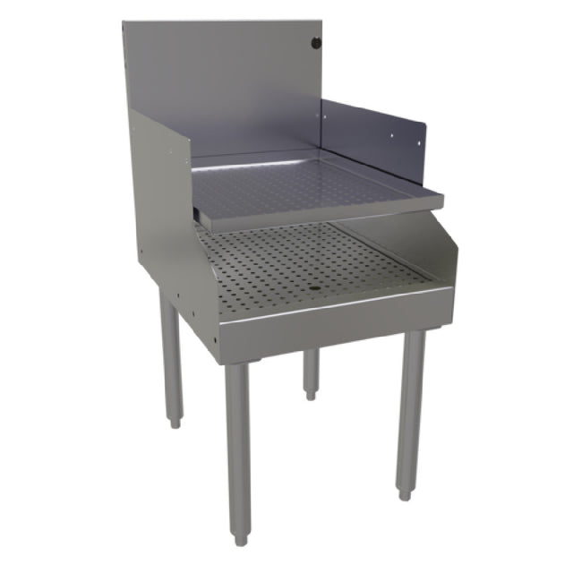 Glastender RDBA-18S Recessed Drainboard Free Standing 18"W X 24"D (depth To Match 19" Deep Units With Single Speed Rail)