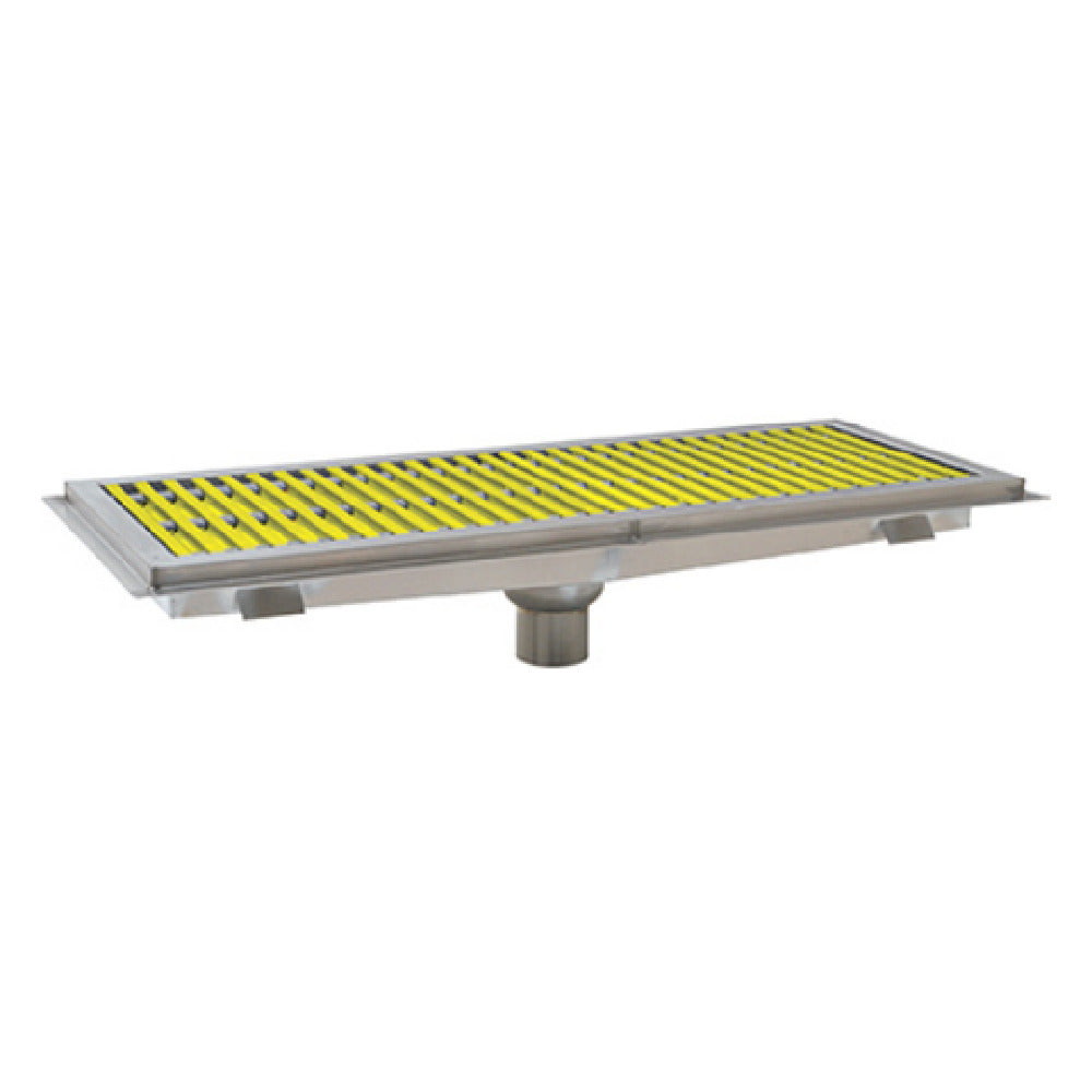 Eagle FT-12120-FG Floor Trough 120"W X 12"D Yellow Fiberglass Subway-style Grating With Non-slip Surface