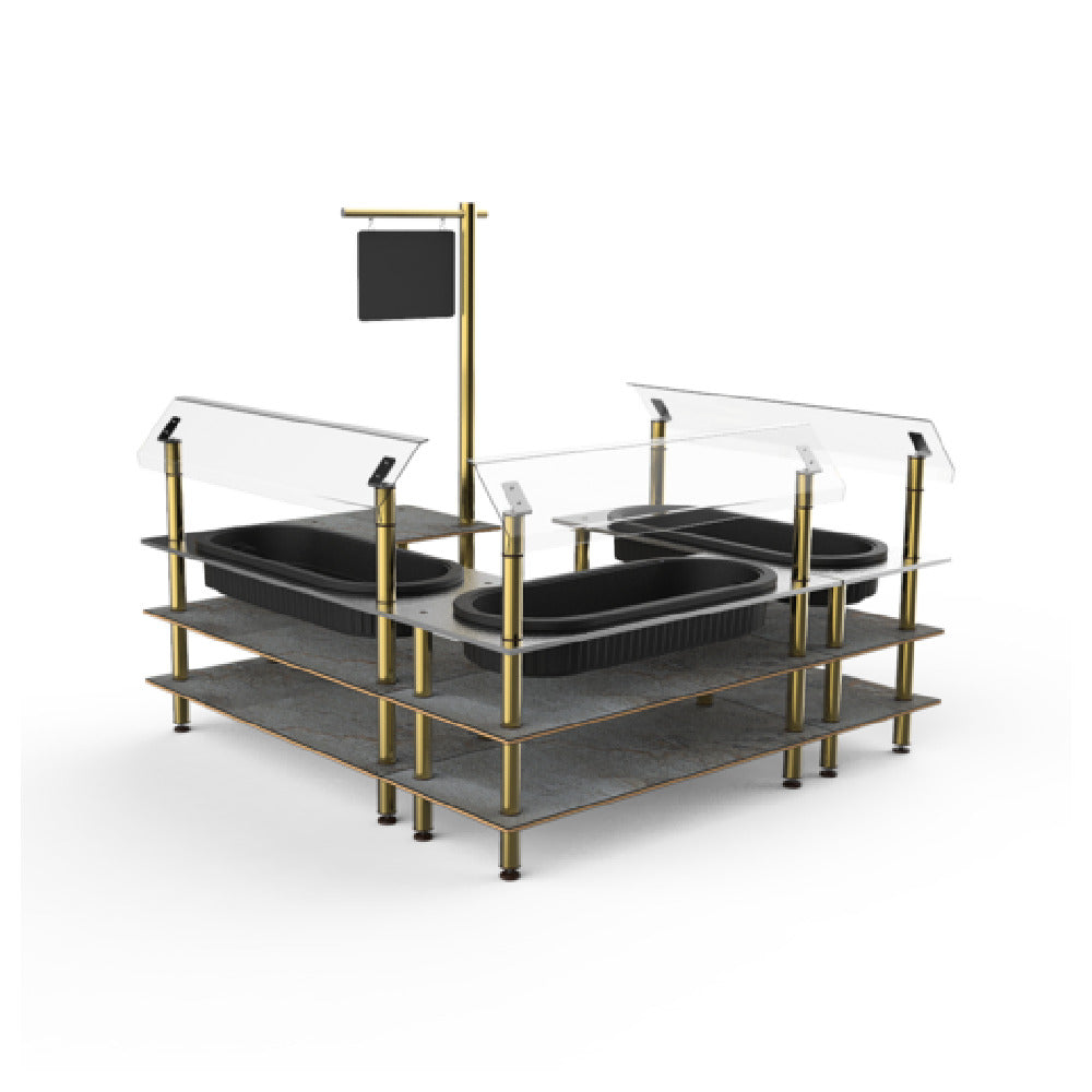 Steelite MGCMLB03GBXF Mogogo Buffet Solutions Modular Chilled Salad Station 3-tier