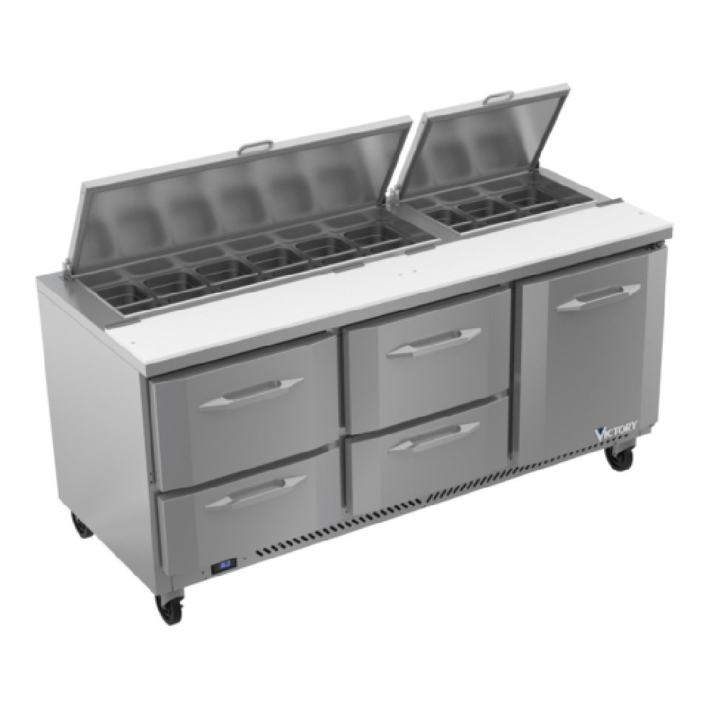 Victory VSPD72HC-18-4 UltraSpec™ Series Sandwich Prep Table Powered By V-Core™