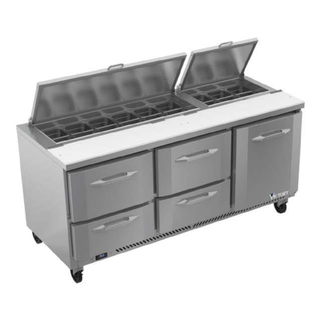 Victory VSPD72HC-18-4 UltraSpec™ Series Sandwich Prep Table Powered By V-Core™