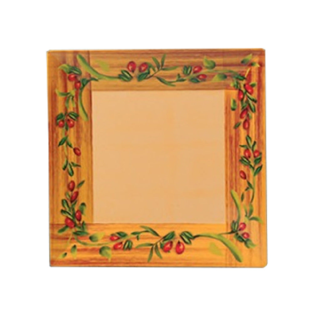 Yanco OL-114 Olive Plate 14"L X 14"W Square