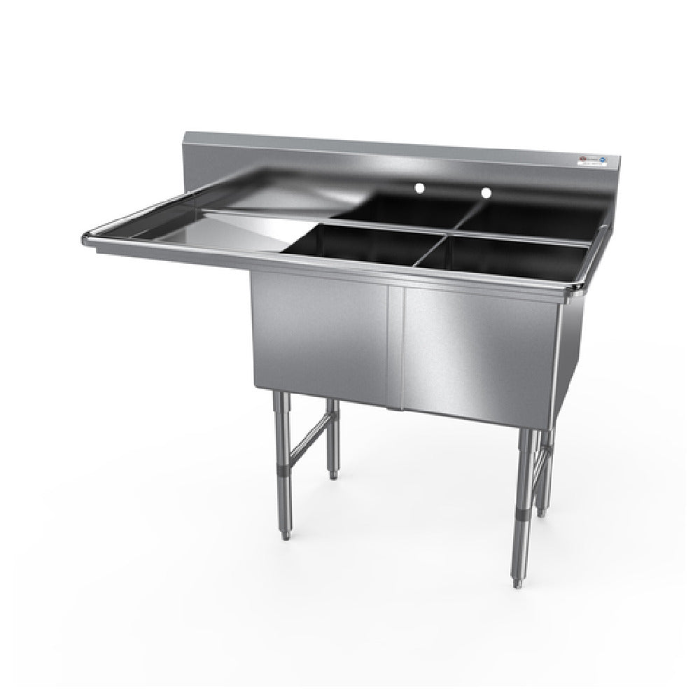 NBR Equipment 2SS-162014L18 Premium Sink Two-compartment 54-3/16"W X 25-1/2"D X 44-1/16"H Overall Size