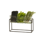 Cal-Mil 23747-9-13 3 Jar Holder 12.5"W X 4.5"D X 9"H Includes 3 Glass Jars
