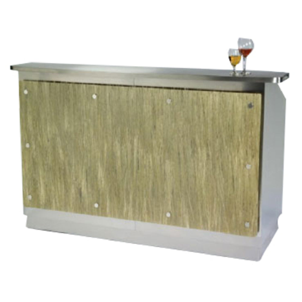 Lakeside 76111 Wilson Portable Bar 72"W X 30"D X 47-1/2H" Stainless Steel Interior With Acrylic Face Plate