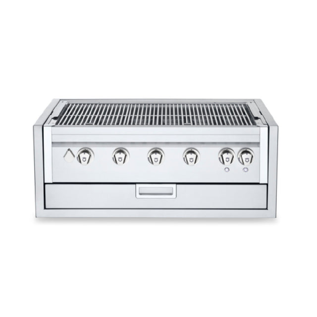 Crown Verity IBI36-GO-FLT Infinite Series 36" Built-In Outdoor Charbroiler Grill (5) 14750 BTUH Stainless Steel Burners