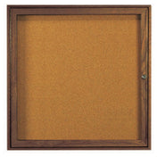 Aarco WBC3636R Red Oak Bulletin Board 36"W X 36"H Enclosed