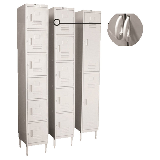 GSW USA EL-2DR Employee Locker 2-tier 12"W X 20"D X 77"H