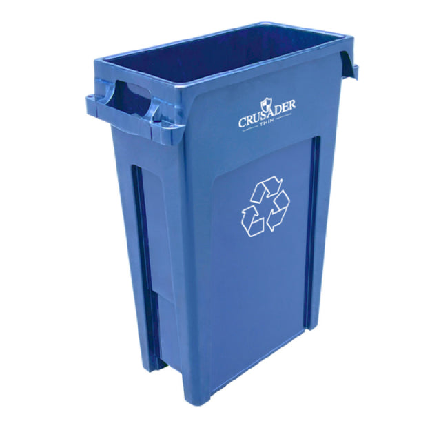 Quantum CTH-23R_GREEN - Crusader Thin Recyclining Container, 23 Gallon, 22"D X 11"W X 30"H