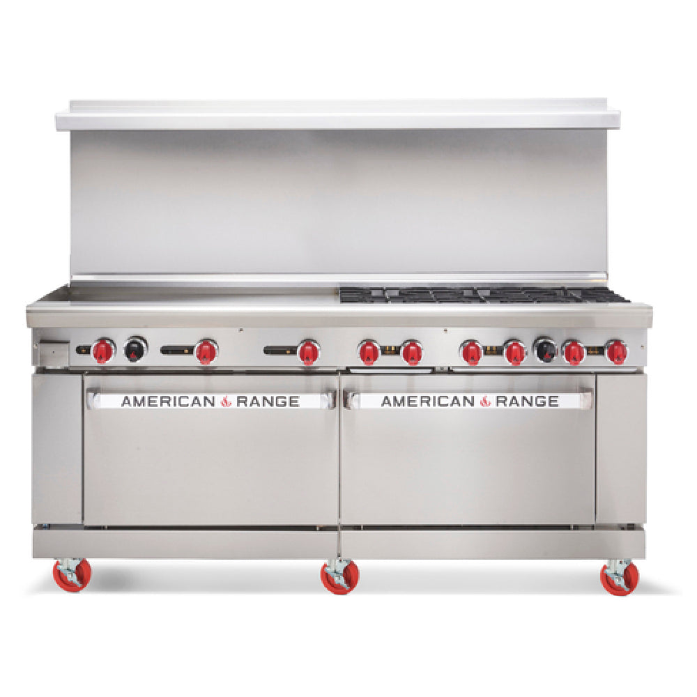 American Range AR-36G-6B-126L-SBR_NAT Restaurant Range Gas 72"