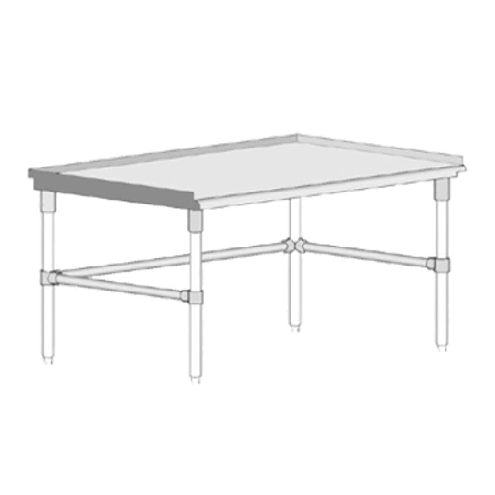 John Boos GS6-3660GBK Equipment Stand 60"W X 36"D X 24"H 16/300 Stainless Steel Top With 1-1/2"H Up-turn On Back & Both Sides