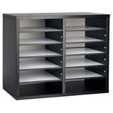 Alpine Industries ADI500-12-BLK Paper Sorter/Literature File Organizer 12 Compartment
