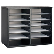 Alpine Industries ADI500-12-BLK Paper Sorter/Literature File Organizer 12 Compartment