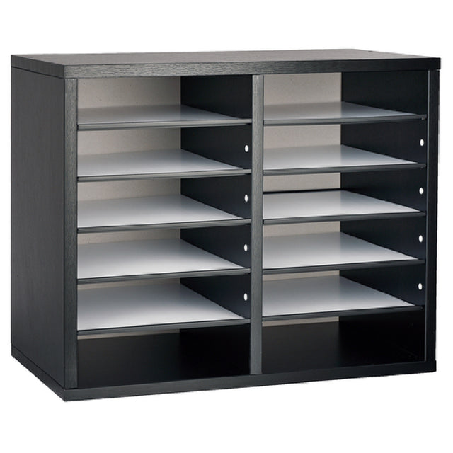 Alpine Industries ADI500-12-BLK Paper Sorter/Literature File Organizer 12 Compartment