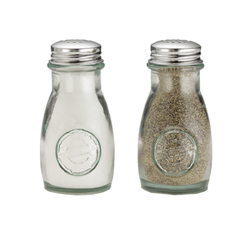 TableCraft Products 6618 - Authentic Collection™ Shaker Set, (2) 4 Oz. Recycled Green Tint Glass Jars (dishwasher Safe)