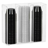 Dispense-Rite CTCO-3CL - Portion Cup & Lid Organizer, 3-section, Countertop/wall Mount