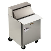Traulsen UPT3208L0-0300 Dealer's Choice Compact Prep Table Refrigerator With Roll-top Lid Which Serves As An Overshelf
