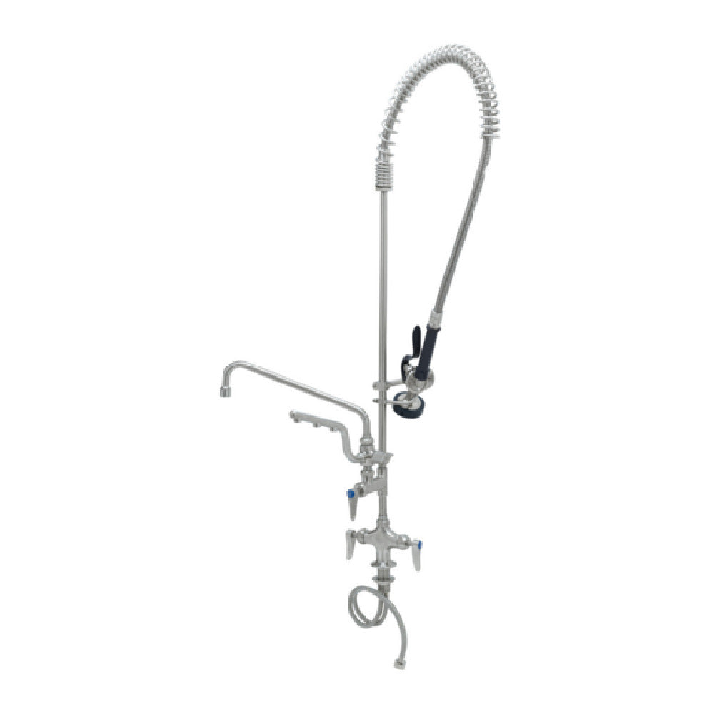 T&S Brass S-0113-U12-CR-B Single Hole Deck Mount Mixing Faucet Add-on Faucet 12” Swing Nozzle With Stream Regulator Outlet