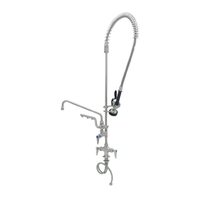 T&S Brass S-0113-U12-CR-B Single Hole Deck Mount Mixing Faucet Add-on Faucet 12” Swing Nozzle With Stream Regulator Outlet