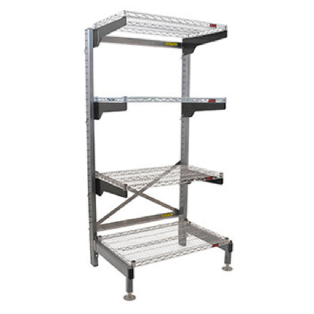 Eagle Q2142V76-4 Q-LEVER Cantilever Shelving Unit 4-tier 46"W X 26"D X 76"H Overall Size